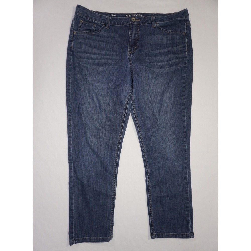 Merona Size 16R Blue Denim Crop Jeans Fit 4 Pantacourt